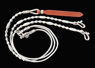 Romel Vaquero Reins Off White Rawhide with Popper Western All Around 