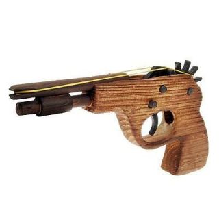 Classical Rubber Band Launcher Wooden Pistol Gun(Toy) E007