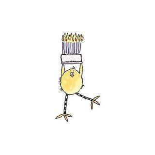 PENNY BLACK RUBBER STAMPS CAKE WALK CHICKEN WITH CAKE STAMP