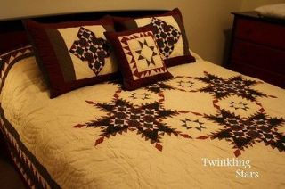 Twinkling Stars king size Handmade Patchwork Quilt bedspread    MAKE 