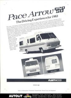 1983 Fleetwood Pace Arrow Motorhome RV Brochure