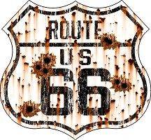 Vintage Route 66 Bullet Holes sticker decal 3.2x3