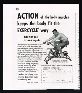   Corporation Exercise Electric Rowing Bicycle Machine Print Ad