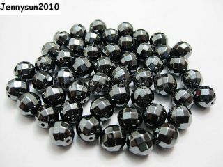   Natural Hematite Gemstone Faceted Round Beads 2mm 3mm 4mm 6mm 8mm 10mm