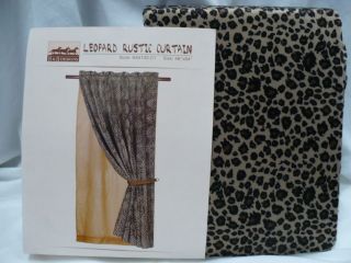   Rustic Ranch Decor Leopard Print Fur Fabric Window Treatment Curtain