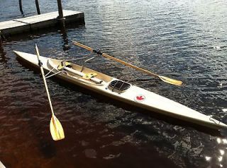 Single Recreational Fiberglass Rowing Shell, or rowing scull