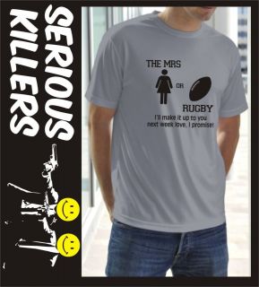The Mrs or Rugby funny mens T shirt birthday gift idea for a man F15