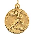14K St Michael Medal Pendant Military Angel Defender Pa
