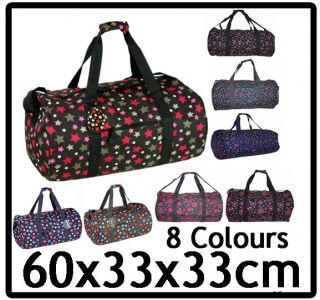 Ladies Large Weekend Travel Bag Cherry Floral Stars Holdall Maternity 