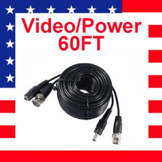 Newly listed 60ft CCTV Video Power BNC Security camera cable siamese