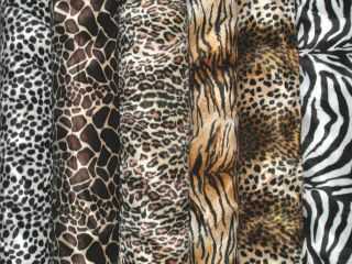 ANIMAL PRINT VELBOA FAUX FUR VELOUR FABRIC MATERIAL   SOLD BY 1/2 