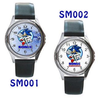 SONIC THE HEDGEHOG Round Metal Watch Leatherband