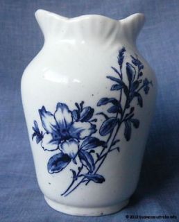 Vintage / Antique Blue & White Azalea Vase, England, Flow Blue
