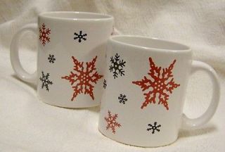 Waechtersbach Germany Christmas Mugs Set of two Snowflake Mugs