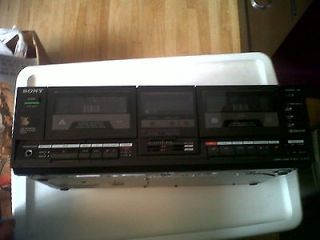 SONY TC WE 233 DUAL STEREO CASSETTE DECK RECORDER W FAST DUBBING USED 
