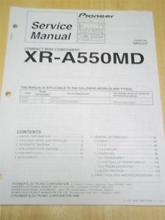   Service Manual~XR A550​MD Mini Component System~Origina​l~Repair