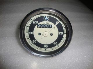 BMW MOTORCYCLE SPEEDOMETER 0 120 MPH   REPLICA SMITHS R69s, R60/2, R50 