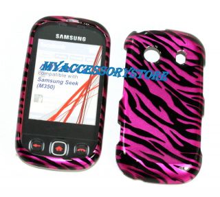Samsung Seek M350 Pink Zebra Design Snap On Faceplate Hard Cell Phone 