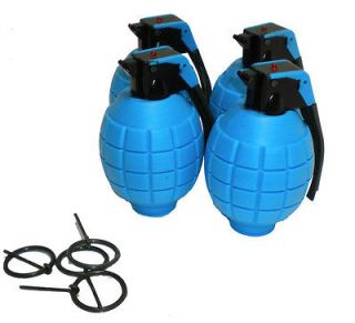 Lot of 4 Kids Red LED Cool BLUE Toy Grenades with Sound Effects