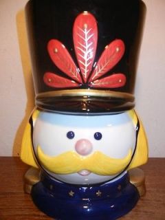  Toy Soldier Cookie Jar With Red Handled Lid On Top Hat 