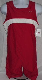 NIKE Team New Speedsuit Speed Suit Size XL Scarlet Red w/ White