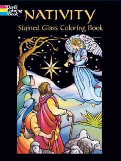 Nativity Stained Glass Coloring Book by Marty Noble 2004, Paperback 