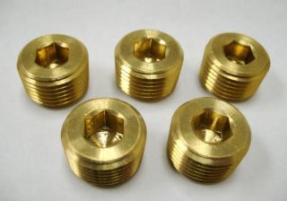 Brass Pipe Countersunk Plug Fittings 1/4 NPT Fuel Water