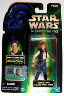 Star Wars POTF Han Solo Commtech Chip with Blaster/Holste​r Action 