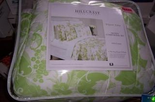 Hillcrest Queen Comforter Shams Pillows Tiger Lily Green White
