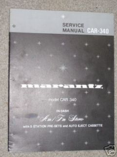 Marantz CAR 340 AM/FM Stereo Cassette Service Manual