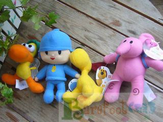 NEW ARRIVAL 4 PCS POCOYO ~ELLY & POCOYO & Pato Loula~ PLUSH DOLLS FREE 