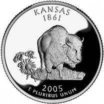 ROLL (40) 2005 PROOF KANSAS STATE QUARTERS 