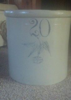UNION STONEWARE CO. Red wing pottery 20 gal 4 birch leaf crock