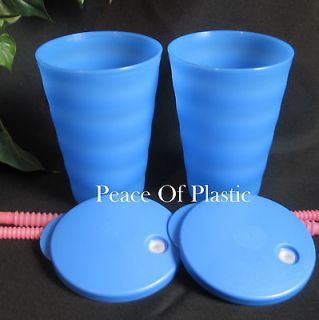   Set 2 Impressions BLUE 16 oz DRIPLESS Straw Seal TUMBLER Cup New