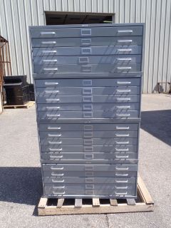 Lyon Flat File Cabinet 5 drawer   stackable