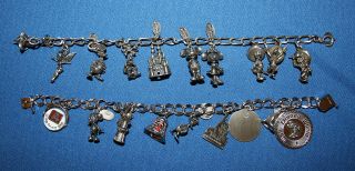   Sterling Silver Charm Bracelets Full of Disneyland Charms and Other