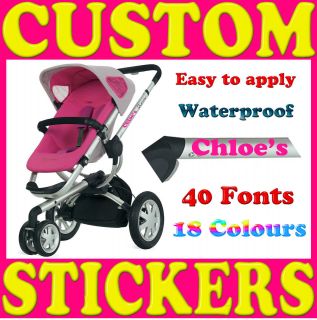   PERSONALSIED PRAM STICKERS Pushchair Decals For Baby Stroller Buggy