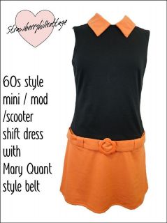 60s style mini / mod / scooter / shift dress with Mary Quant inspired 