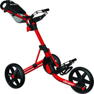 Clicgear Red Model 3.0 Golf Foldable Push Cart Clic Gear Pushcart 