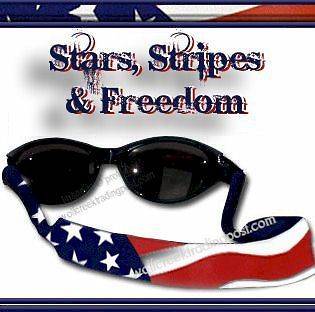 STARS STRIPES STRAP for SUNGLASSES & READING GLASSES~PATRIO​TIC USA 