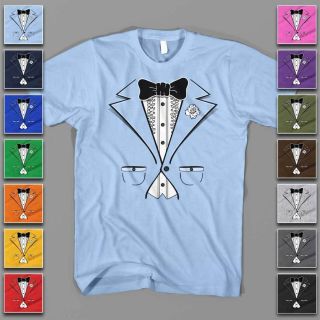 Tuxedo Wedding Groom Tie Shirt Prom Tee S   5XL @MANY COLORS Funny T 