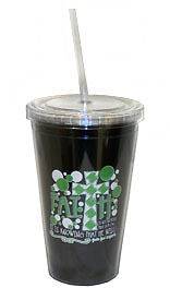 Girlie Girl Originals FAITH Black Acrylic Tumbler Cup w/Lid and Straw
