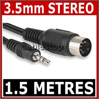 5MM STEREO JACK PLUG TO 5 PIN MIDI DIN CABLE 1.5M