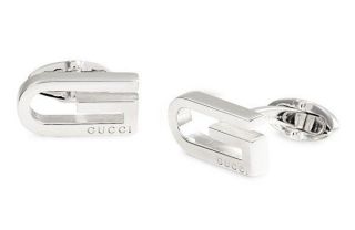 New Original Sterling Silver long G mens cufflinks