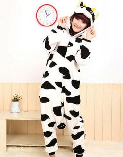 Cow Pajamas Animal Pyjamas Costume Cosplay Black&White Milk Kigurumi S 