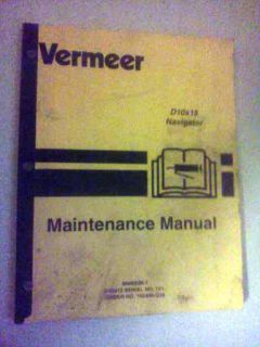 Vermeer D10x15 10x15 Navigator Directional Drill Maintenance Manual
