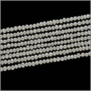 15.5 White Freshwater Pearl Potato Seed Beads ap.1.5mm #66116