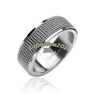 Simple Stainless Steel Mesh Screen Womens Wedding/Engagement Band SIZE 
