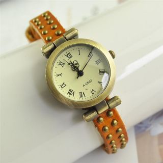   Womens Genuine Leather Band Cuff Hemp Bracelet Bangle Wrist Watch