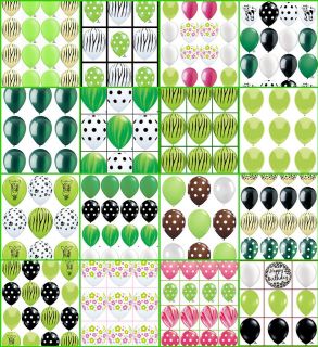 GREEN BALLOONS Lot #1 Latex Baby Showers Birthday Zebra Polkadot 